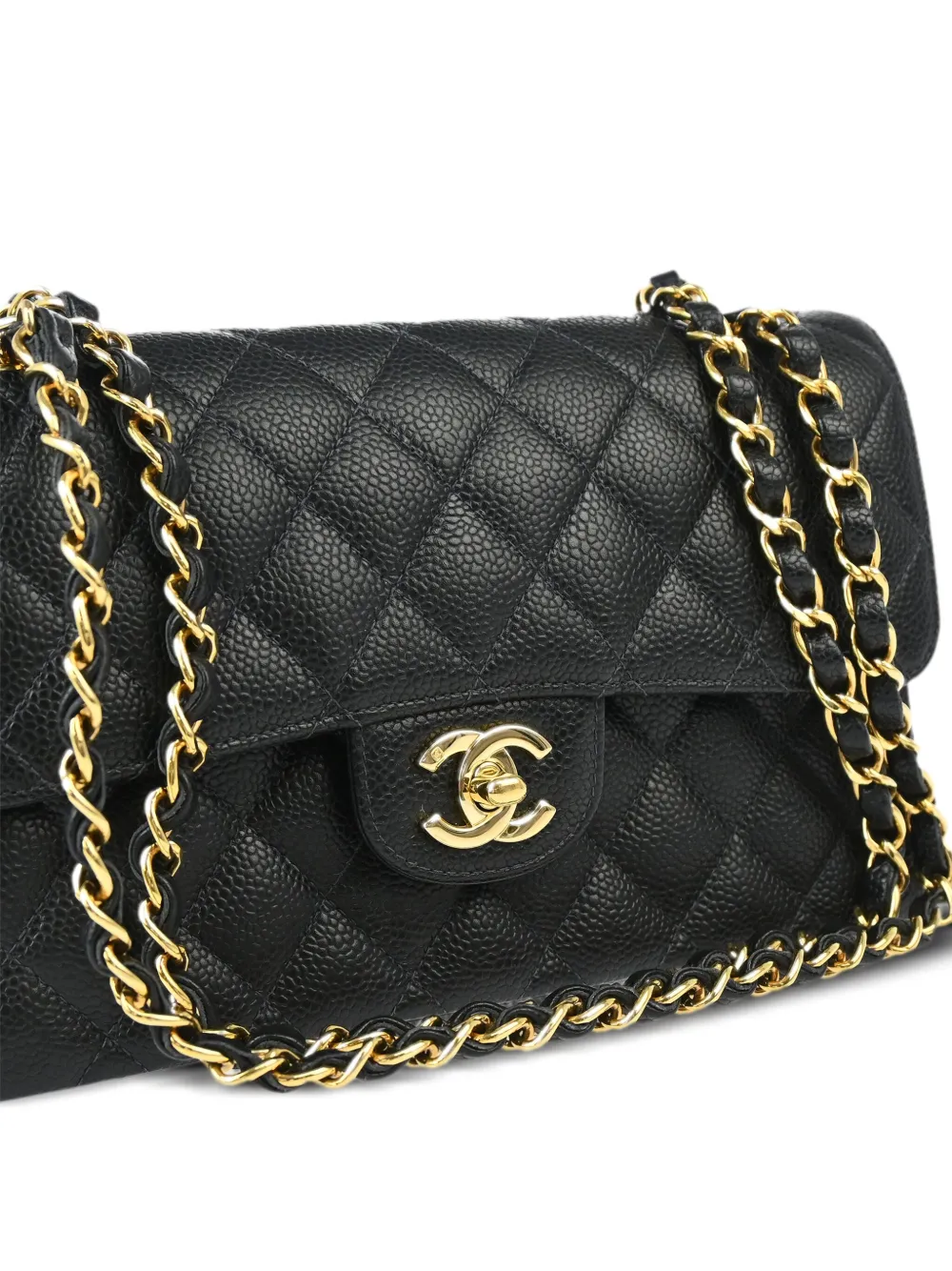 Pre-owned Chanel 2005 Small Classic Double Flap Shoulder Bag In Black