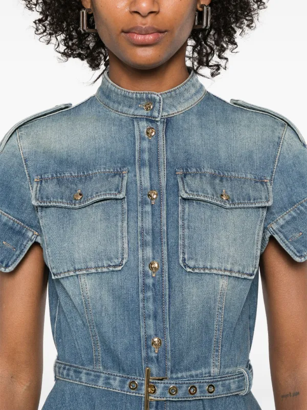 Alexander McQueen Denim Mini Dress | Blue | FARFETCH