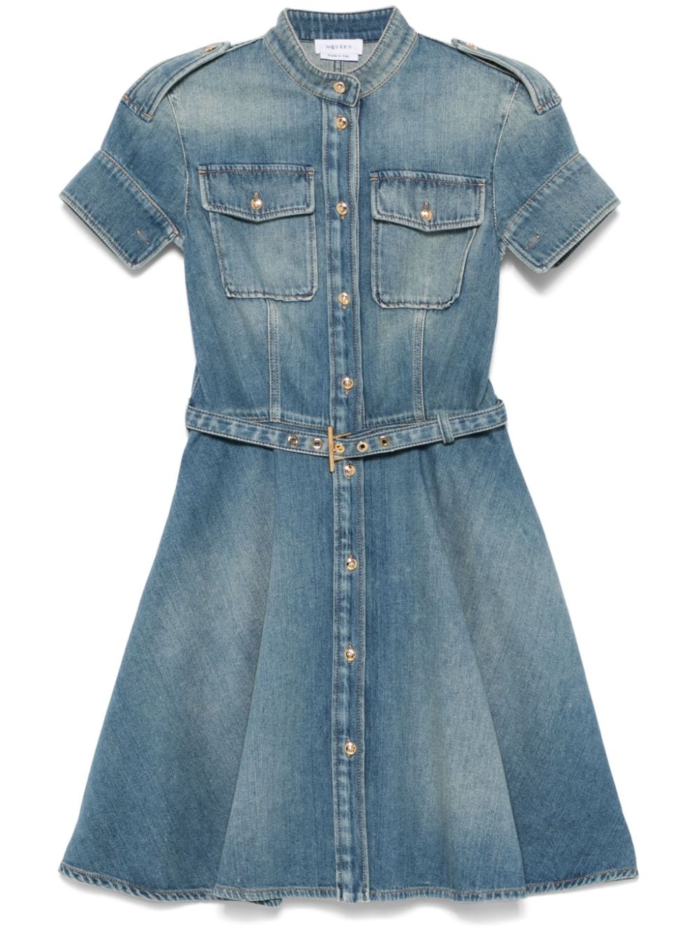 denim mini dress