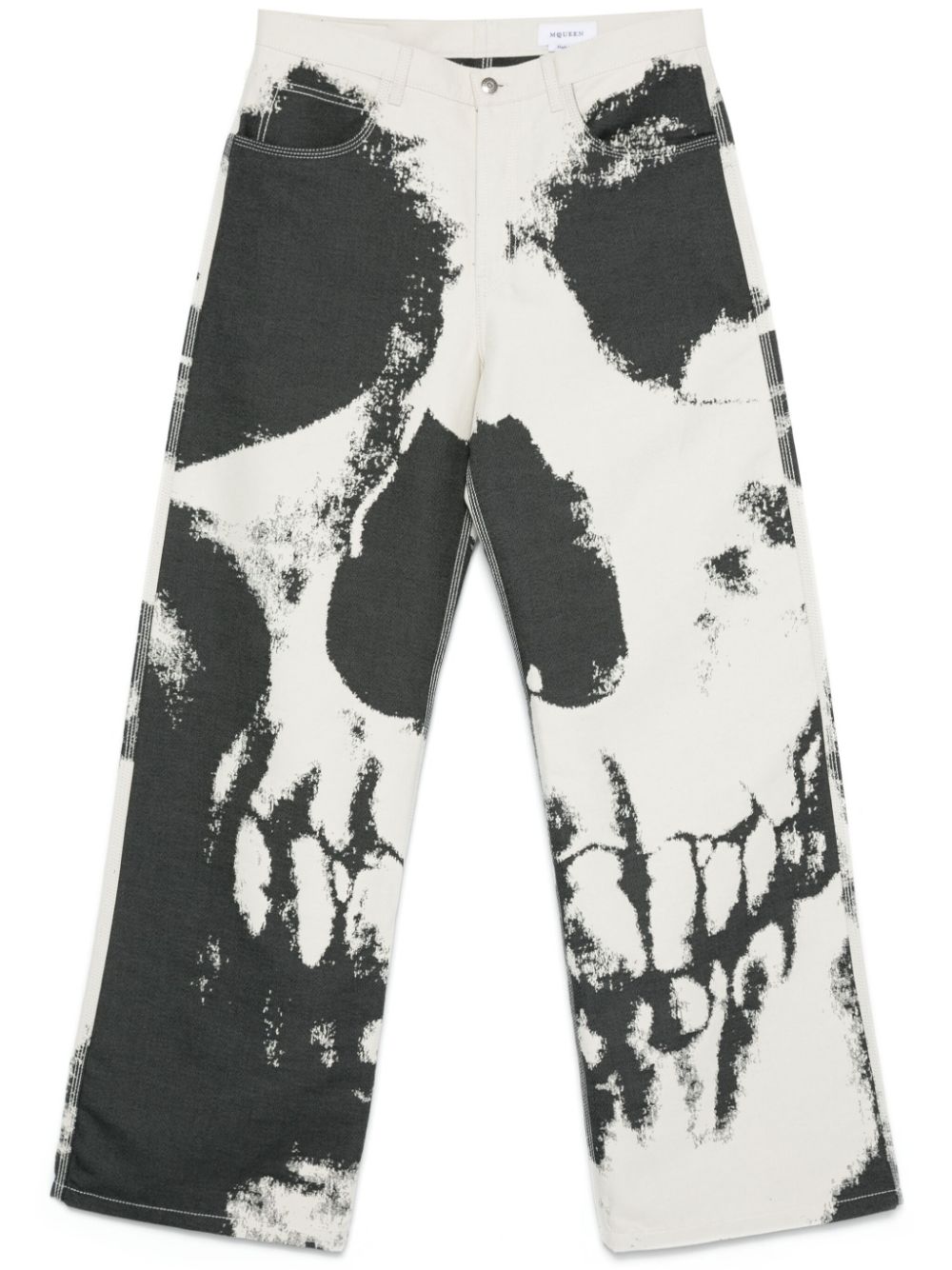 Alexander McQueen Broek met doodskopprint Beige