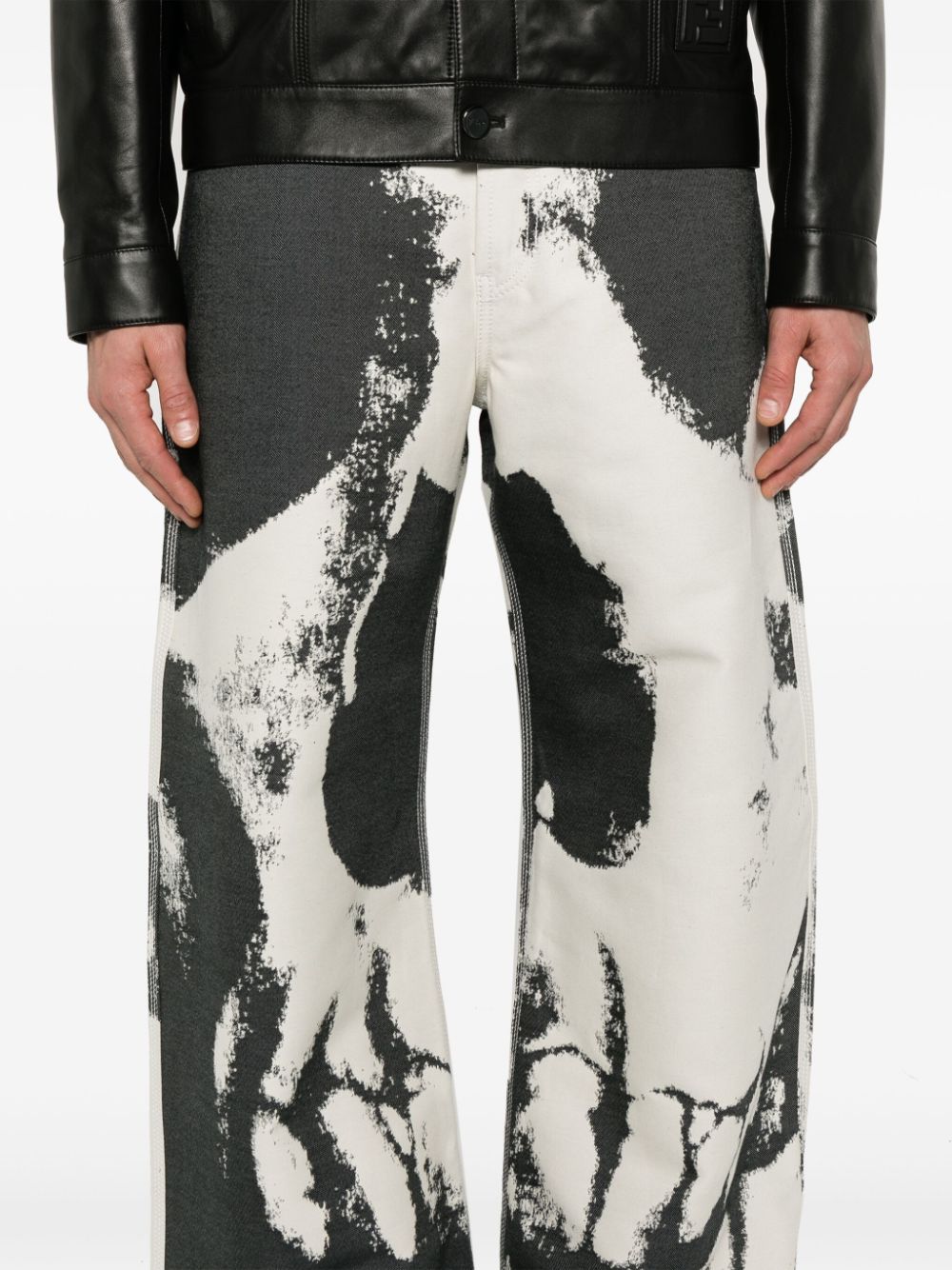 Alexander McQueen Broek met doodskopprint Beige