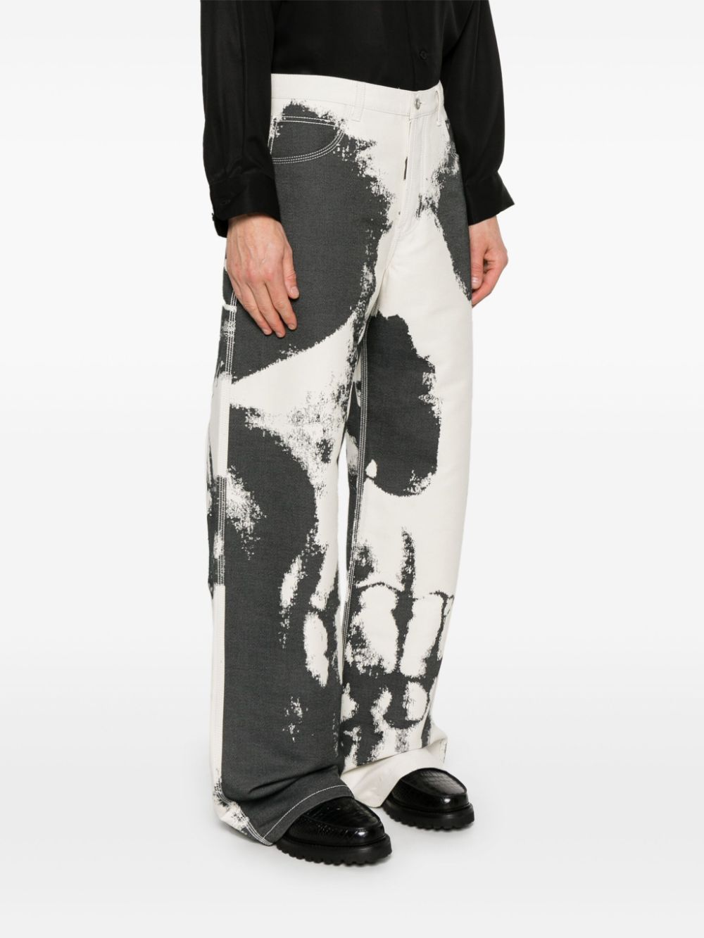 Alexander McQueen Broek met doodskopprint Beige