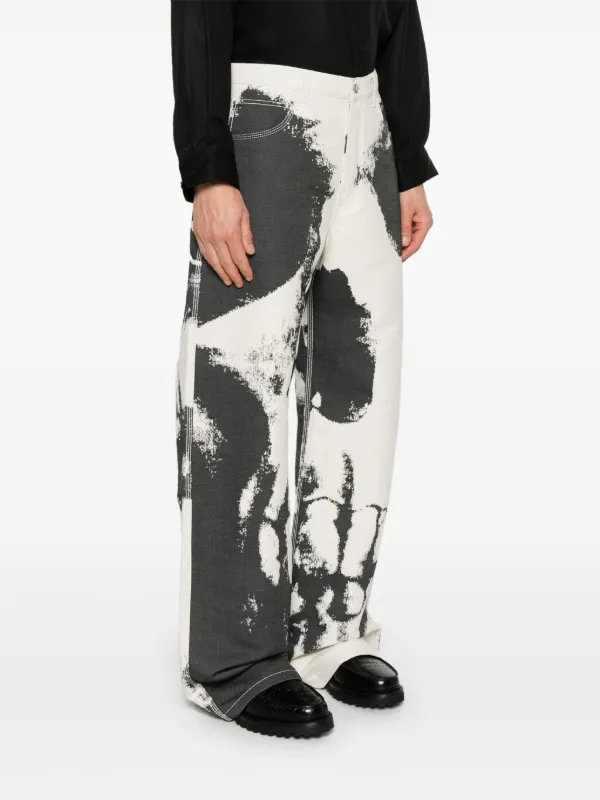 Alexander McQueen skull-print Trousers | Neutrals | FARFETCH