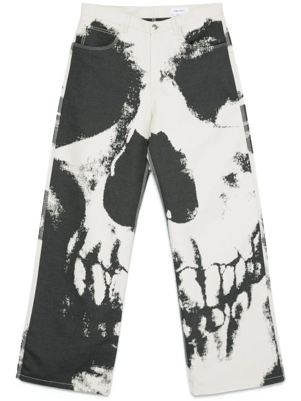Alexander Mcqueen Skull-print Trousers In Neutrals