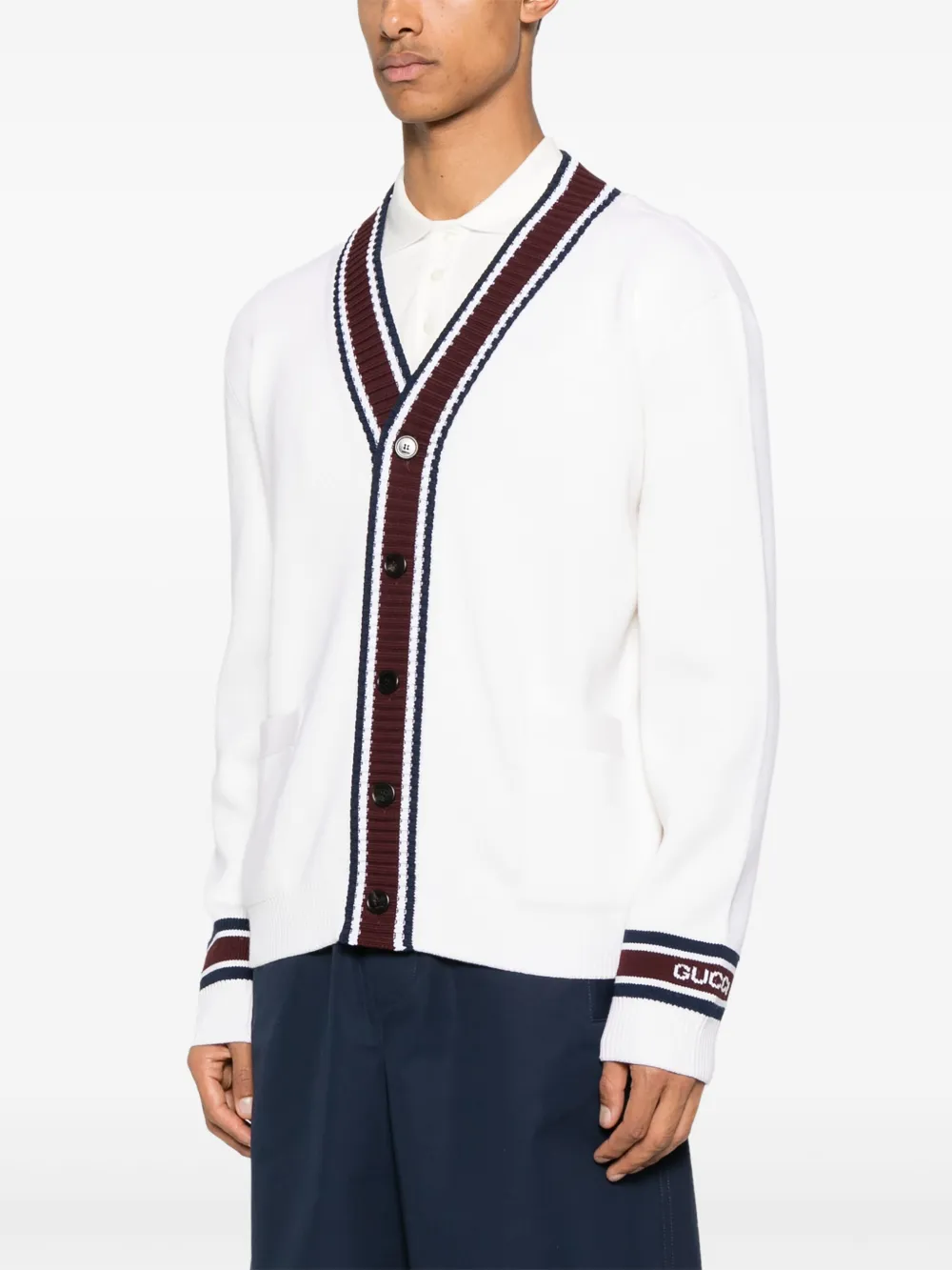 Gucci Intarsia wollen vest Wit