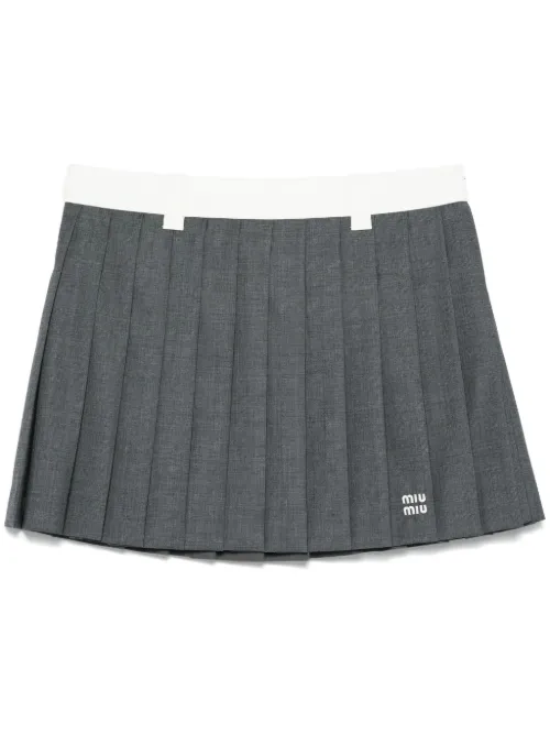 Minijupe à design plissé - Miu Miu - Modalova