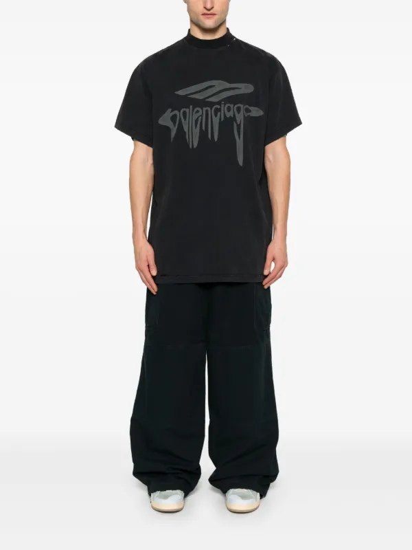 Balenciaga 3B Liquified Oversize t-shirt | Black | FARFETCH JO