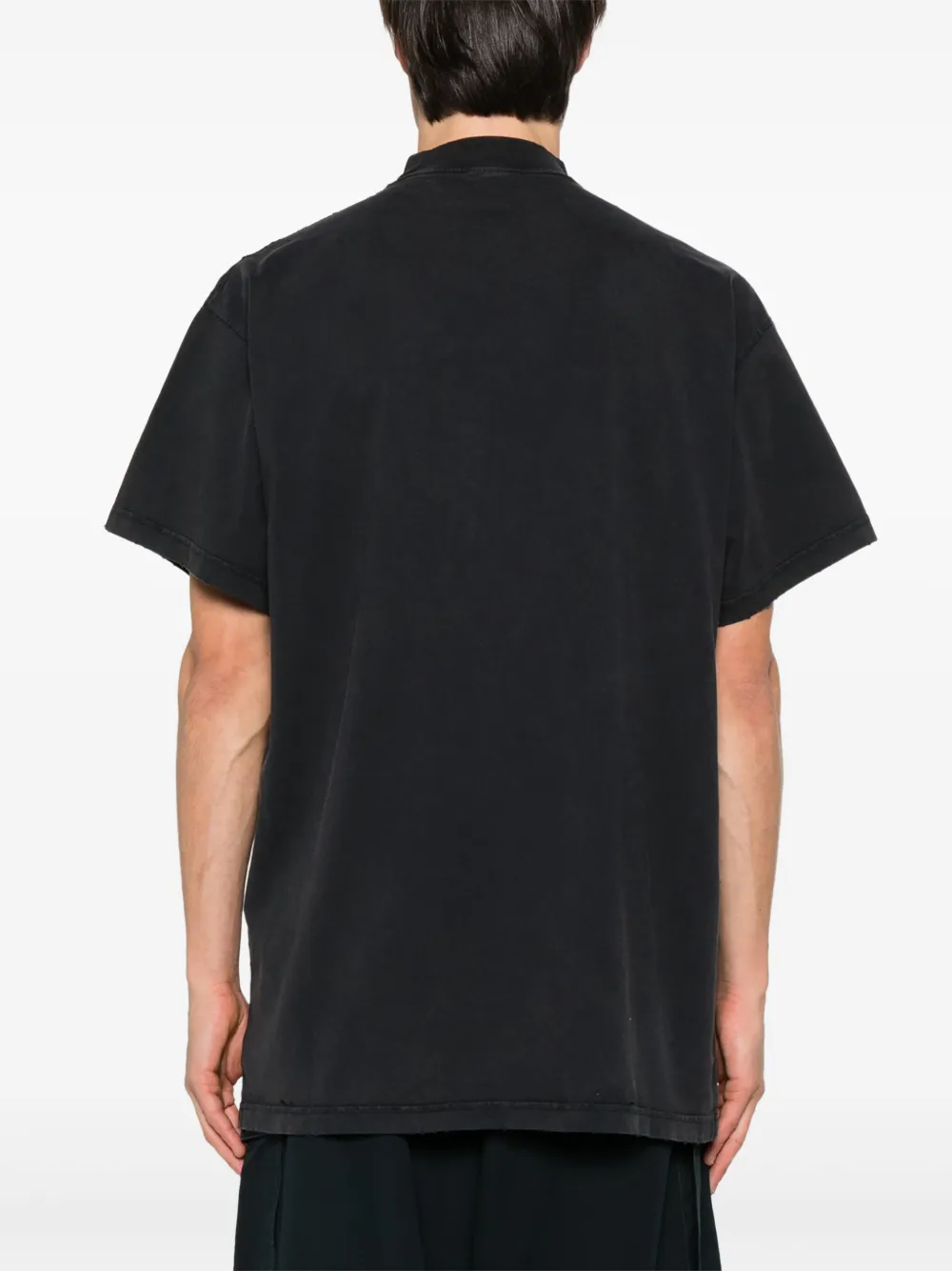 Balenciaga 3d Liquified Effect Cotton T-shirt In Black