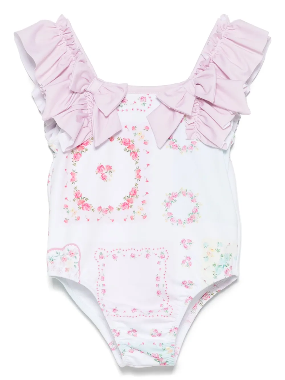 Patachou Costume da bagno a fiori - Bianco