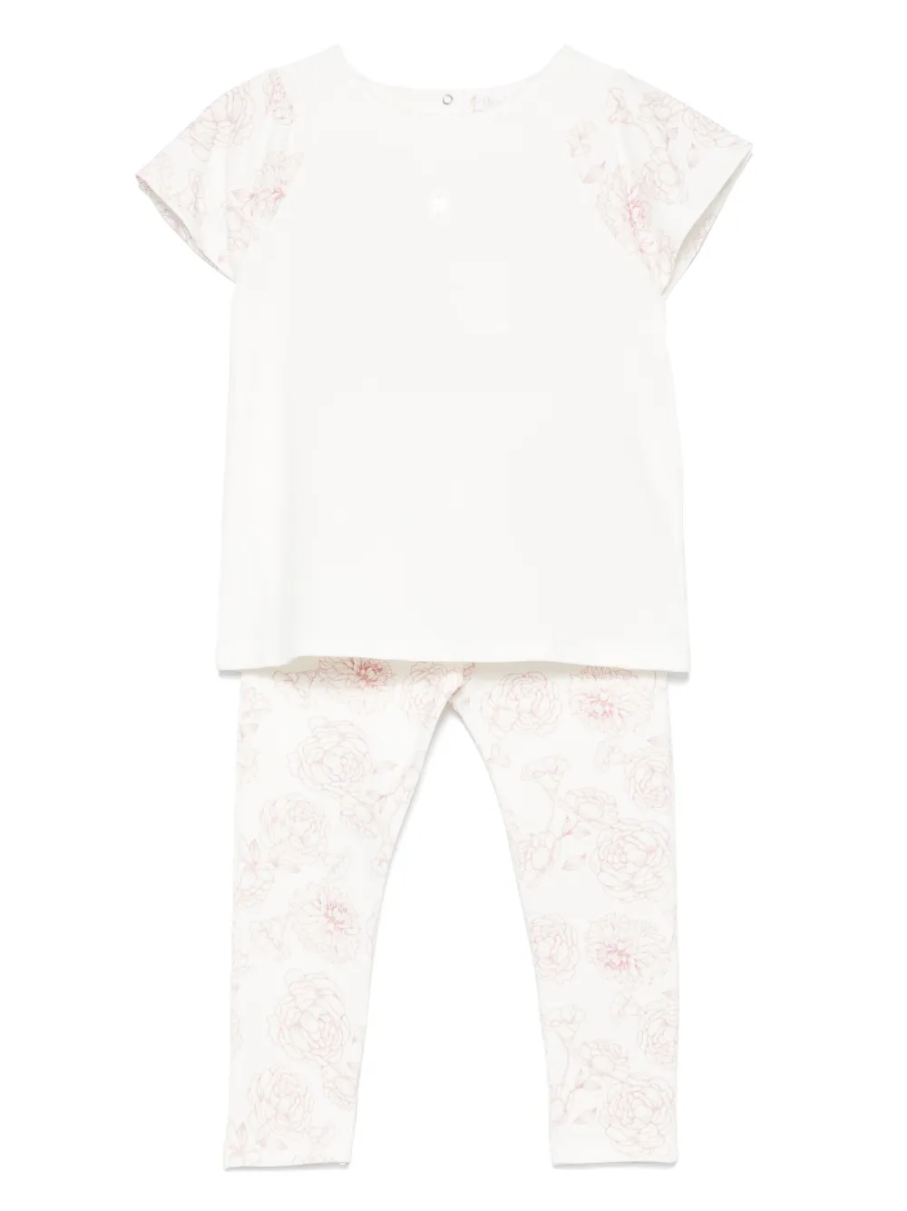 Patachou Top en legging met bloe print Roze