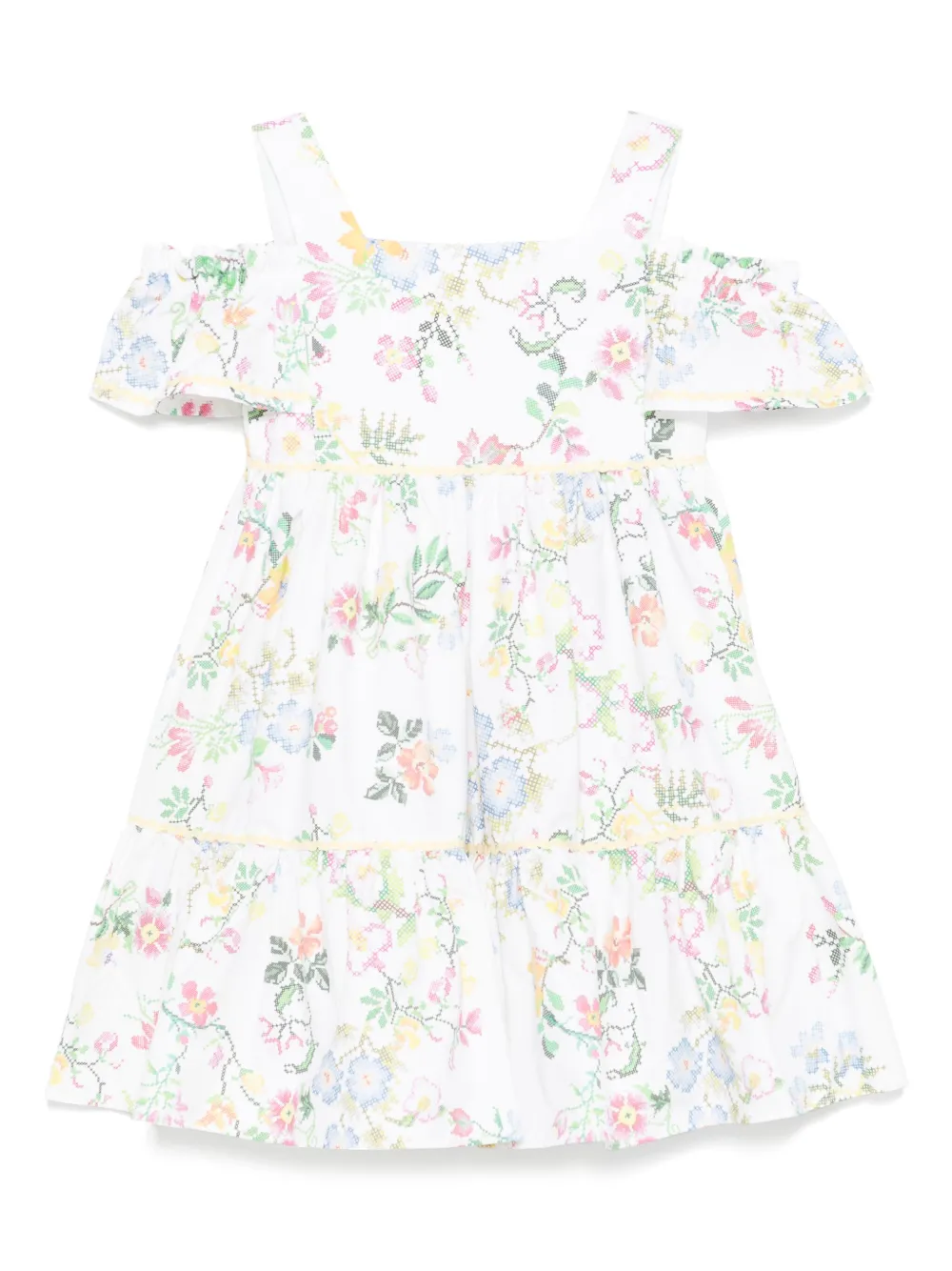 Patachou Jurk met bloe print Wit