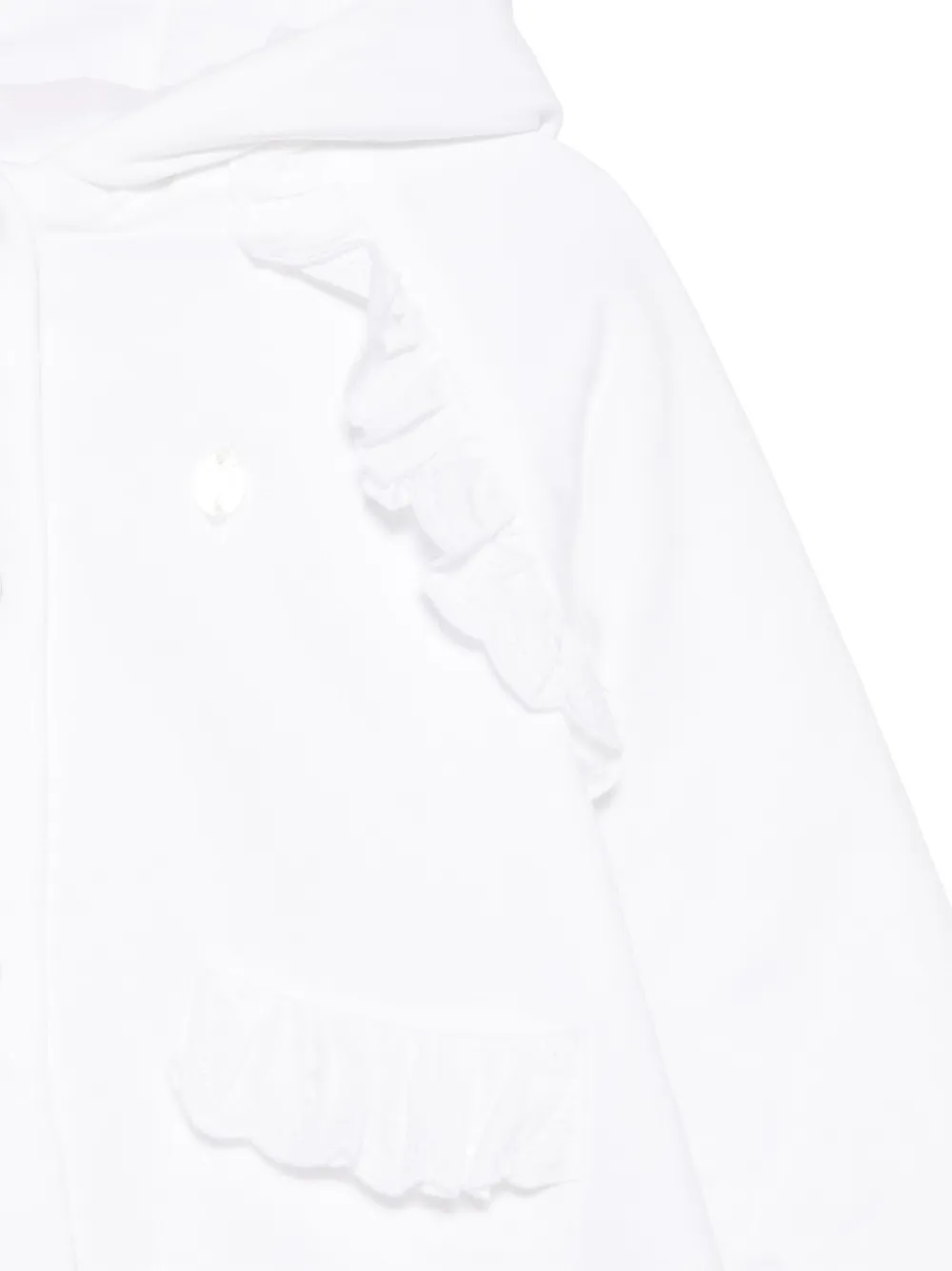 Shop Patachou Ruffle-trim Coat In White