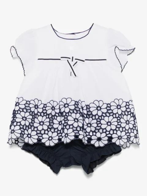 Patachou floral-embroidered shorts set 