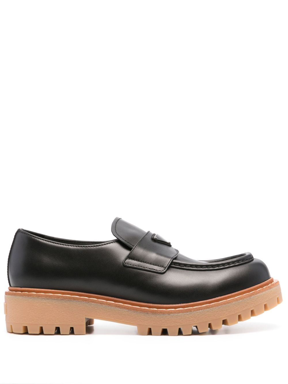 Prada Leren loafers Zwart