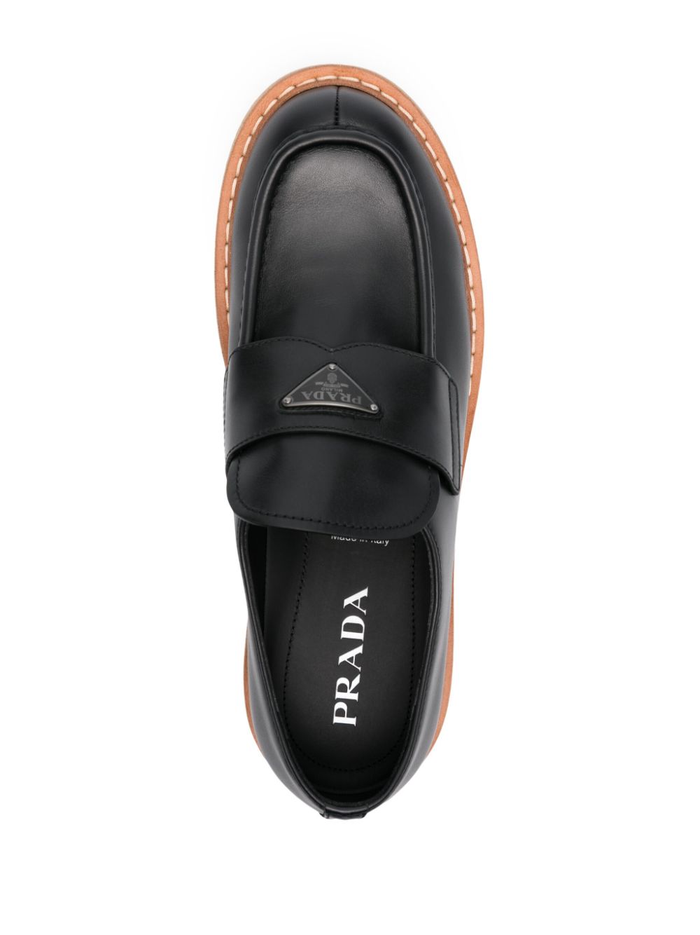 Prada Leren loafers Zwart