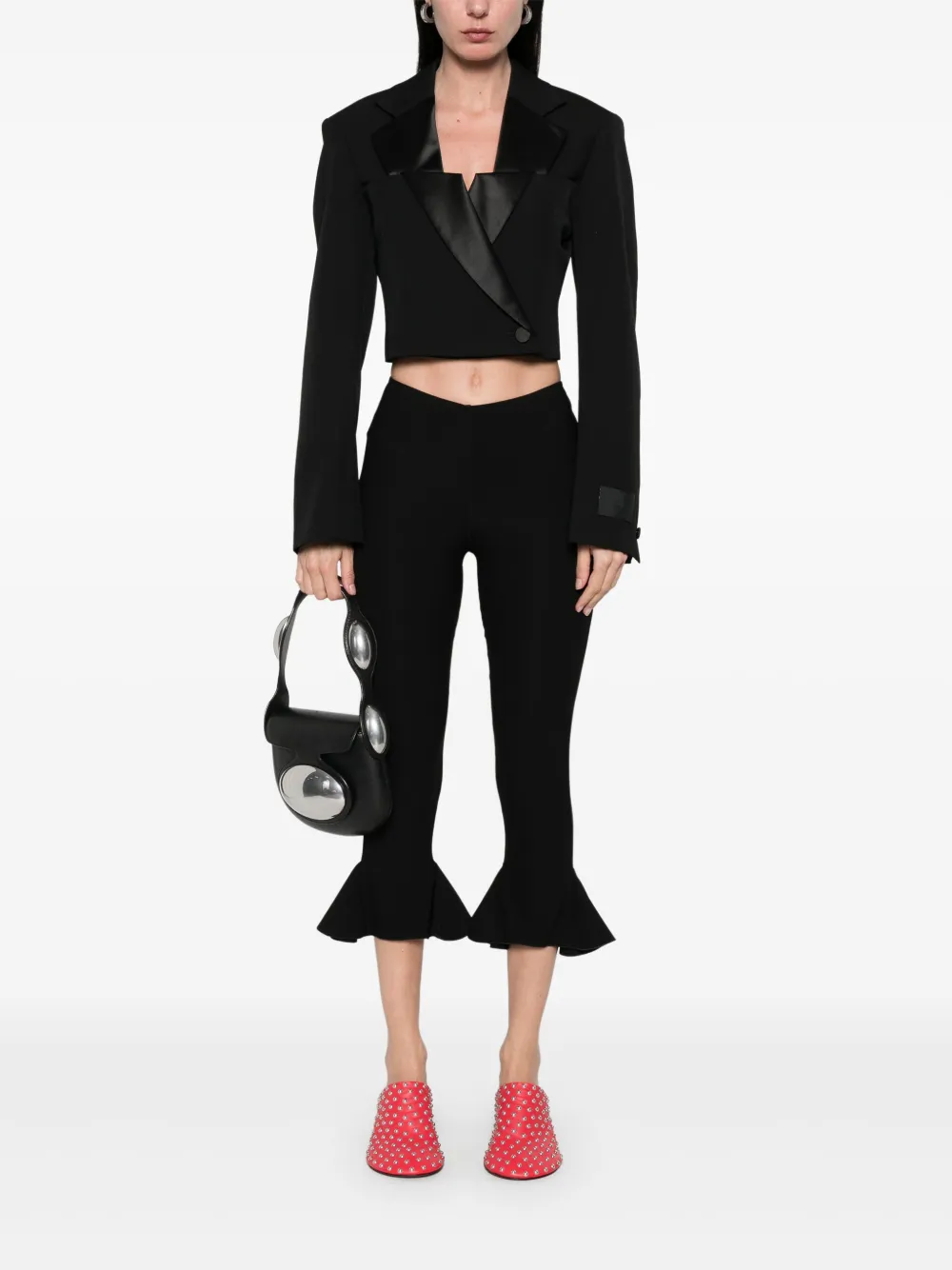 Alexander Wang Cropped blazer met dubbele rij knopen - Zwart