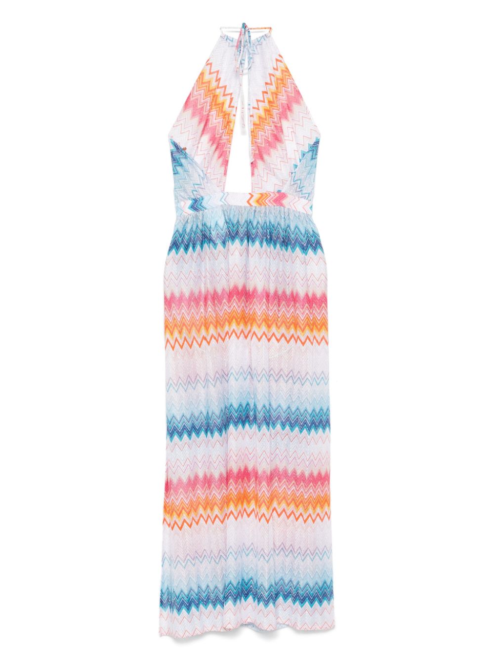 Missoni Lamé maxi-jurk met zigzag-patroon Blauw