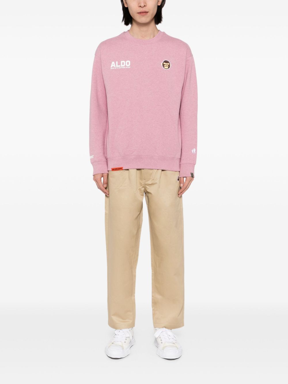 AAPE BY *A BATHING APE® Sweater met geborduurd logo - Roze