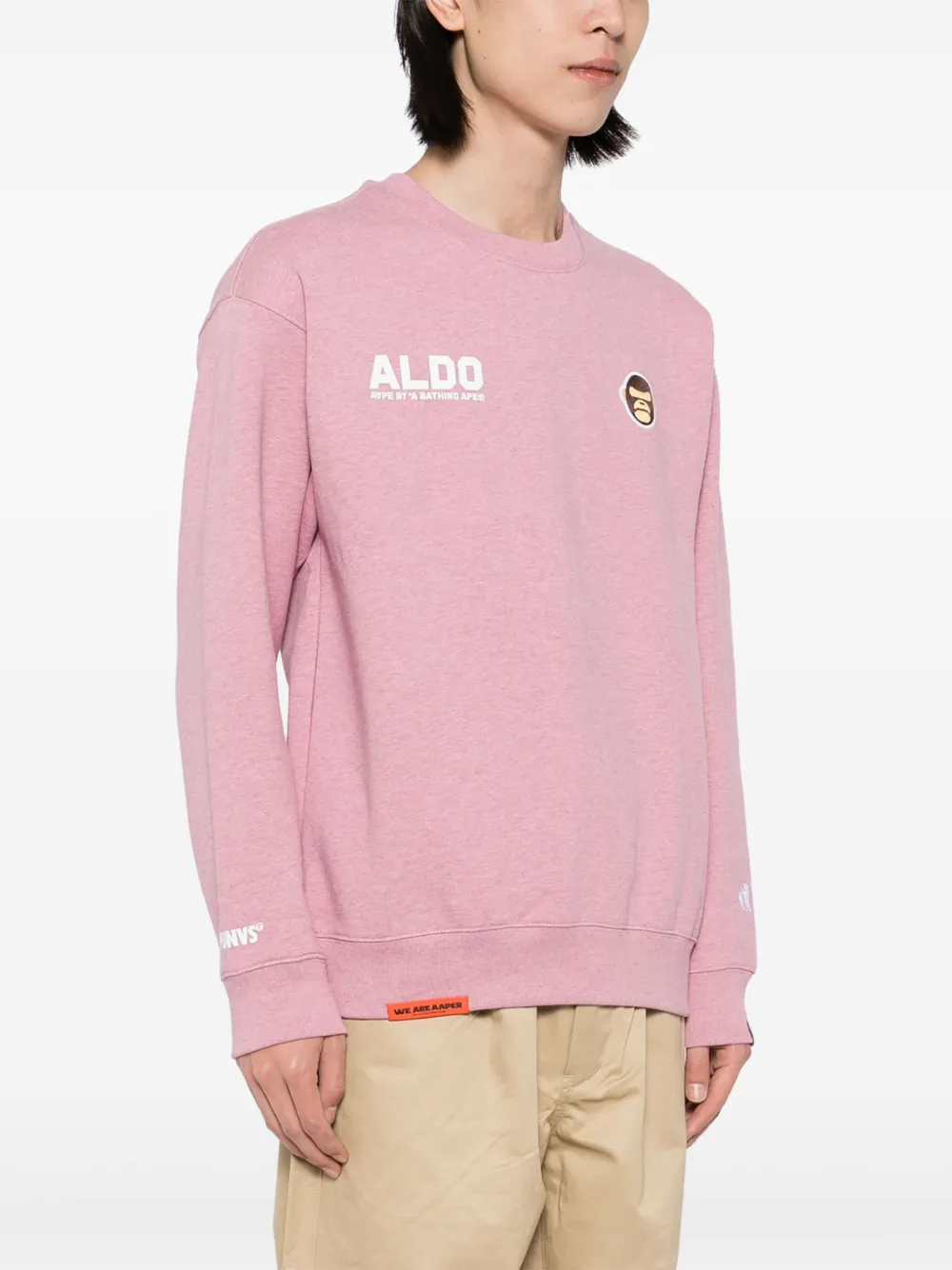AAPE BY *A BATHING APE Sweater met geborduurd logo Roze
