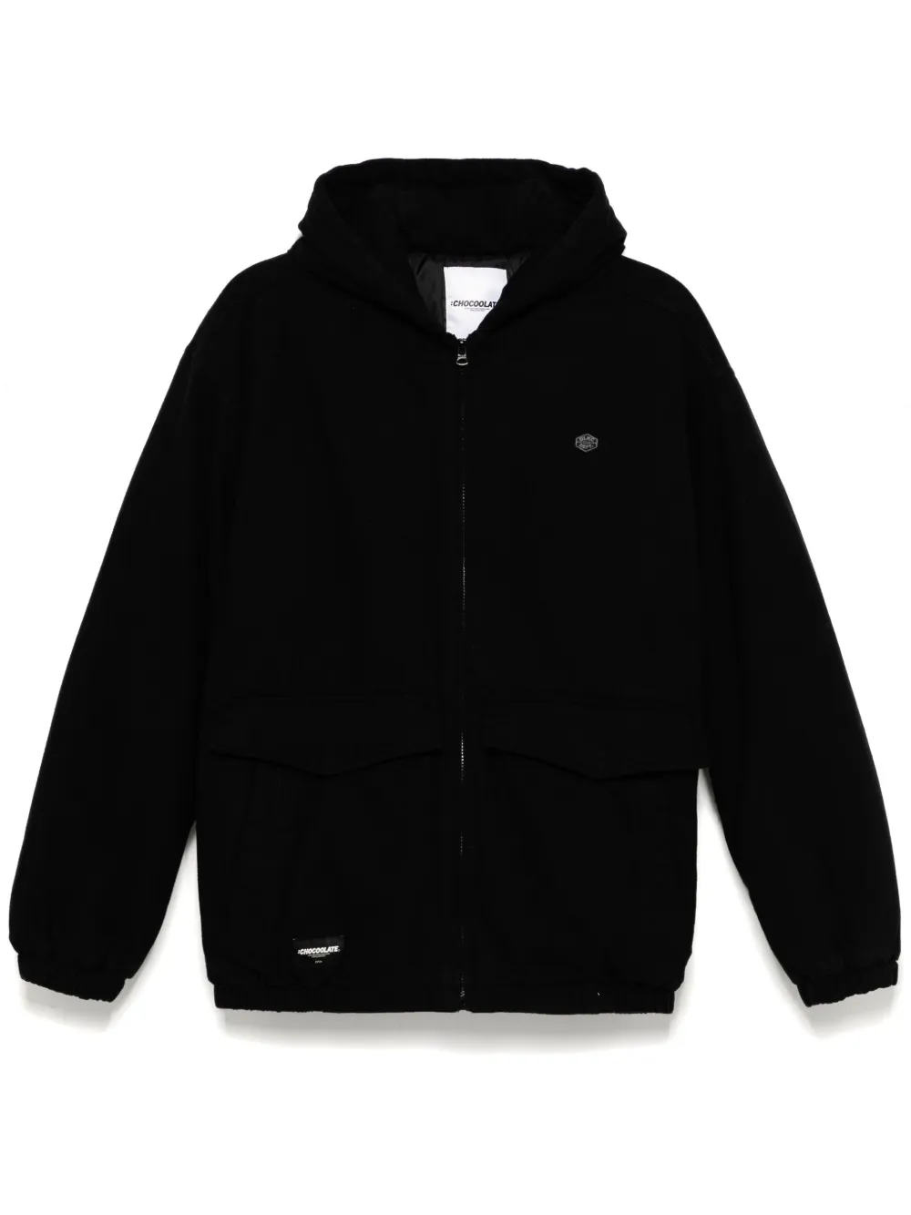 CHOCOOLATE logo-patch hooded jacket | Black | Image 1