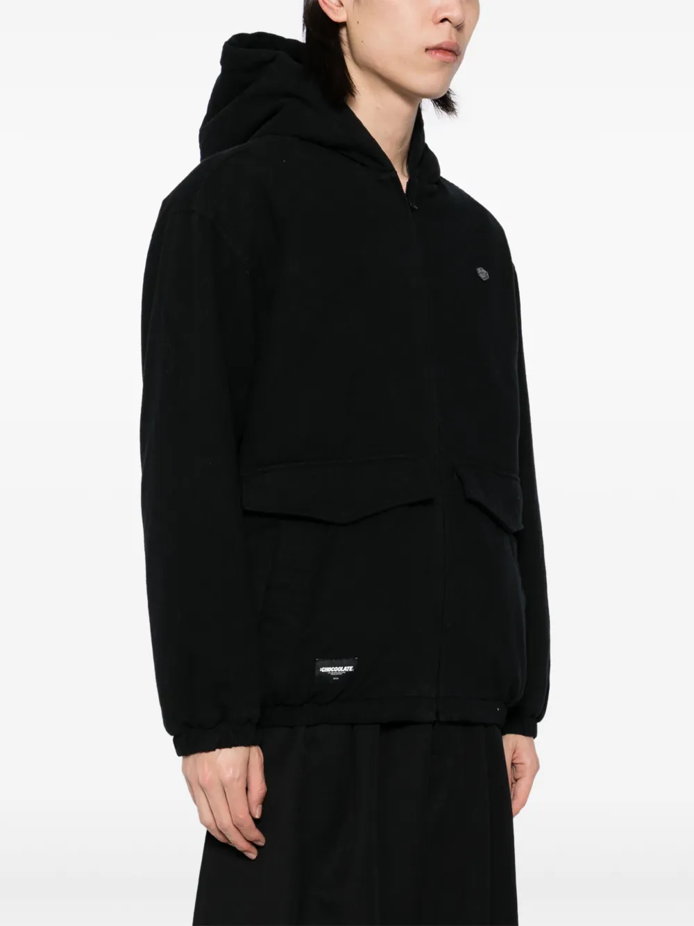 CHOCOOLATE Jack met capuchon en logopatch Zwart
