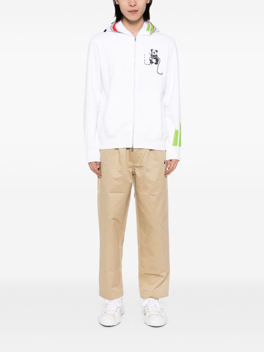 A BATHING APE® Panda hoodie met rits - Wit