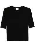 Closed ribbed T-shirt - Black