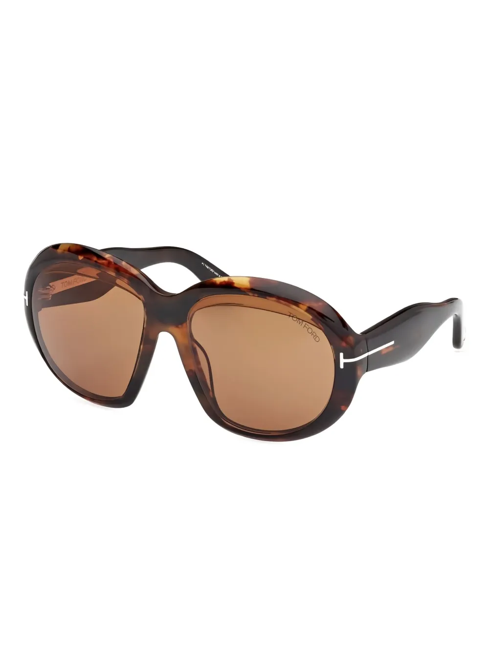 TOM FORD Eyewear Angellica tortoiseshell oval-frame sunglasses Bruin