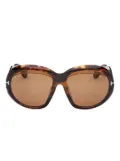 TOM FORD Eyewear Angellica tortoiseshell oval-frame sunglasses - Brown