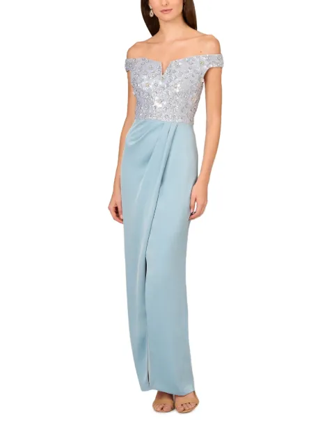 Aidan Mattox sequin-embellished off-shoulder dress