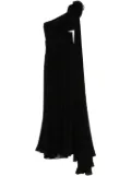 Elie Saab asymmetric silk gown - Black