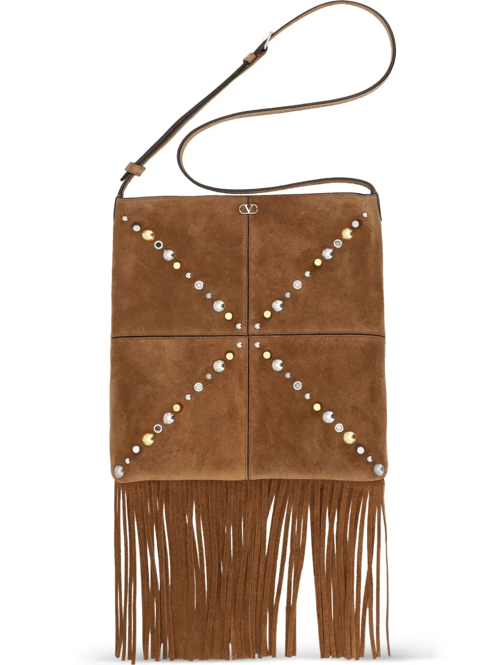 Valentino Small Nellcôte Cross Body Bag In Brown