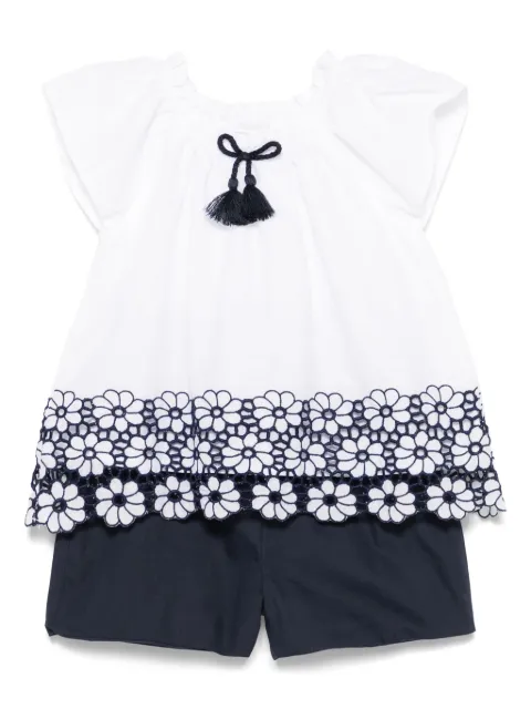 Patachou Conjunto short e blusa com bordado floral