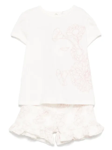 Patachou shorts y playera con bordado floral
