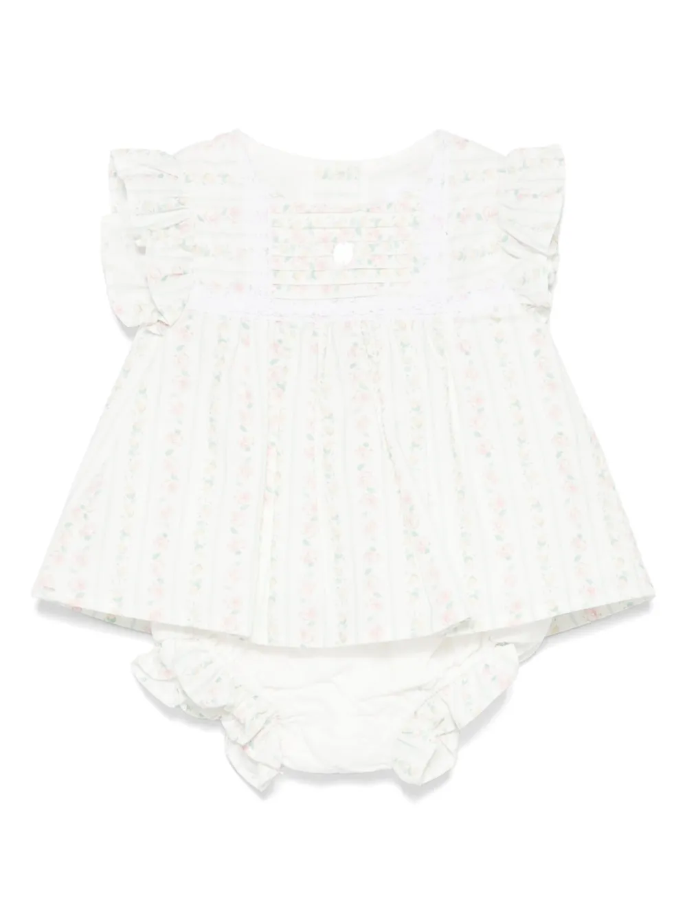 Patachou Top en broekje met bloe print Wit