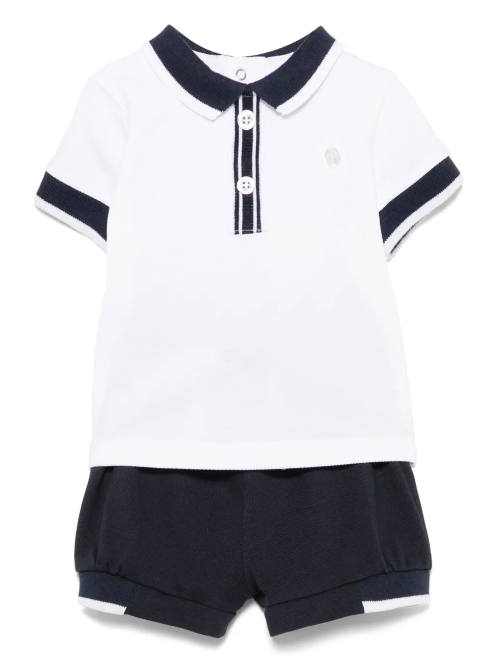 Patachou cotton polo and shorts set | Blue | Image 1