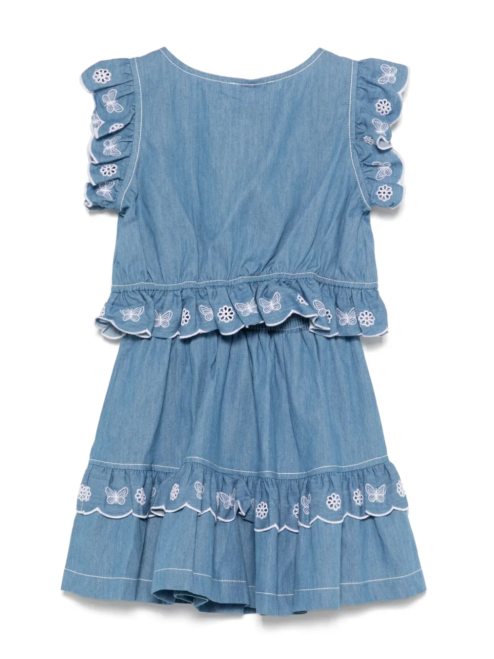 Patachou Rok en blouse met borduurwerk Blauw