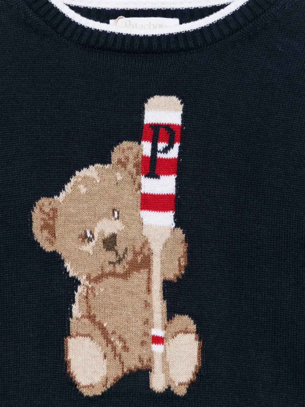 Patachou Trui met intarsia beer Blauw