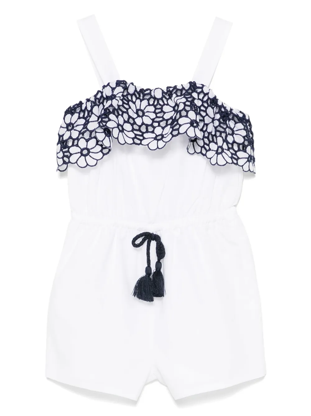 Patachou floral-embroidered playsuit | White | Image 1