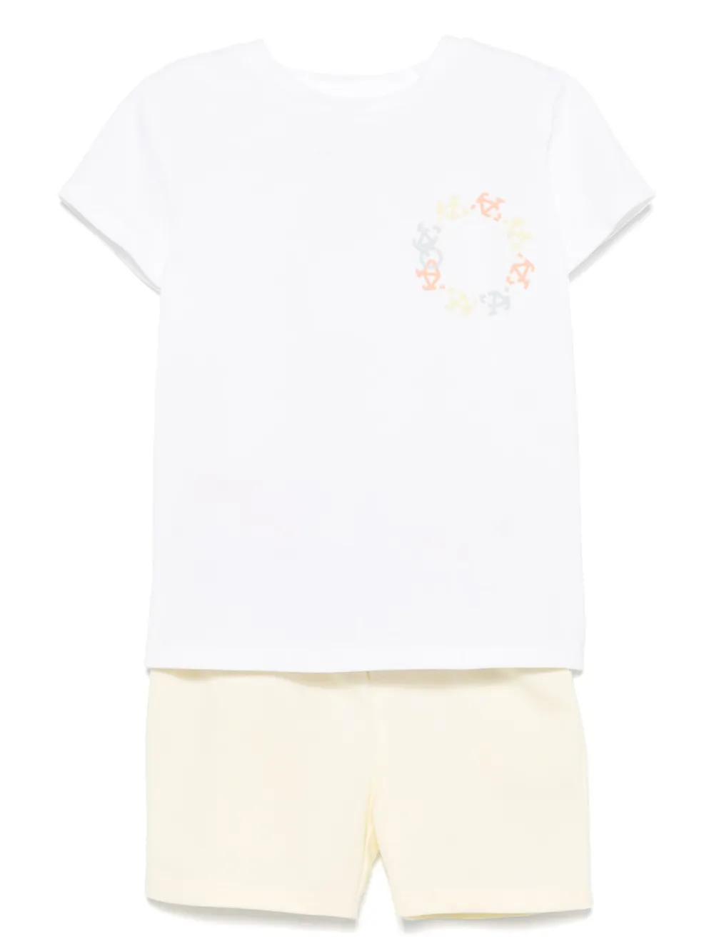 Patachou T-shirt en shorts met borduurwerk Wit