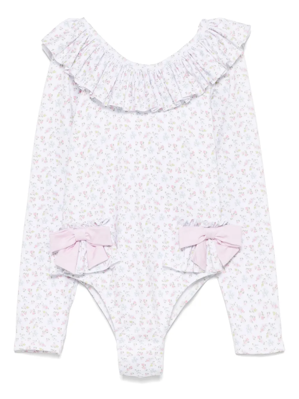 Patachou Badpak met bloe print Wit