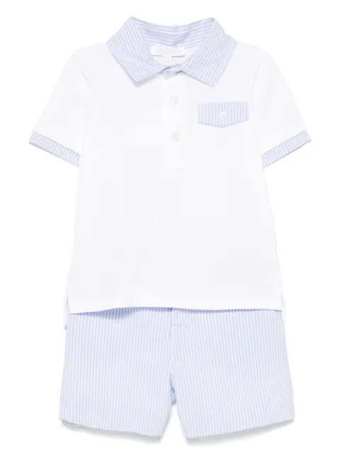 Patachou set de shorts y playera tipo polo con rayas diplomáticas estampadas