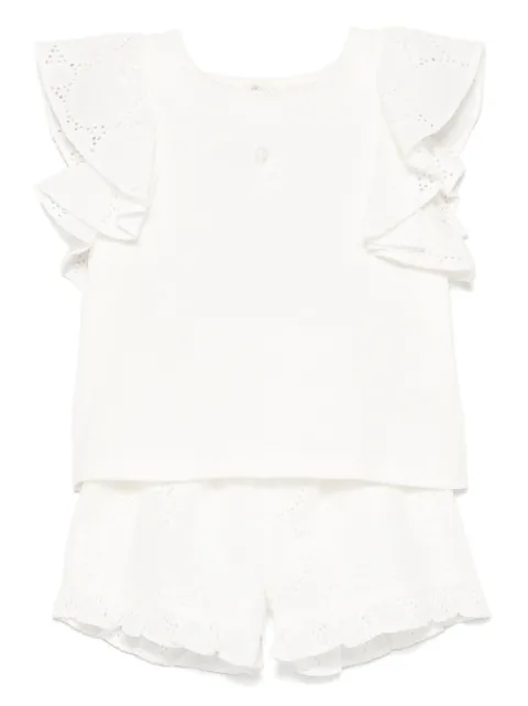 Patachou set de shorts y top con bordado inglés