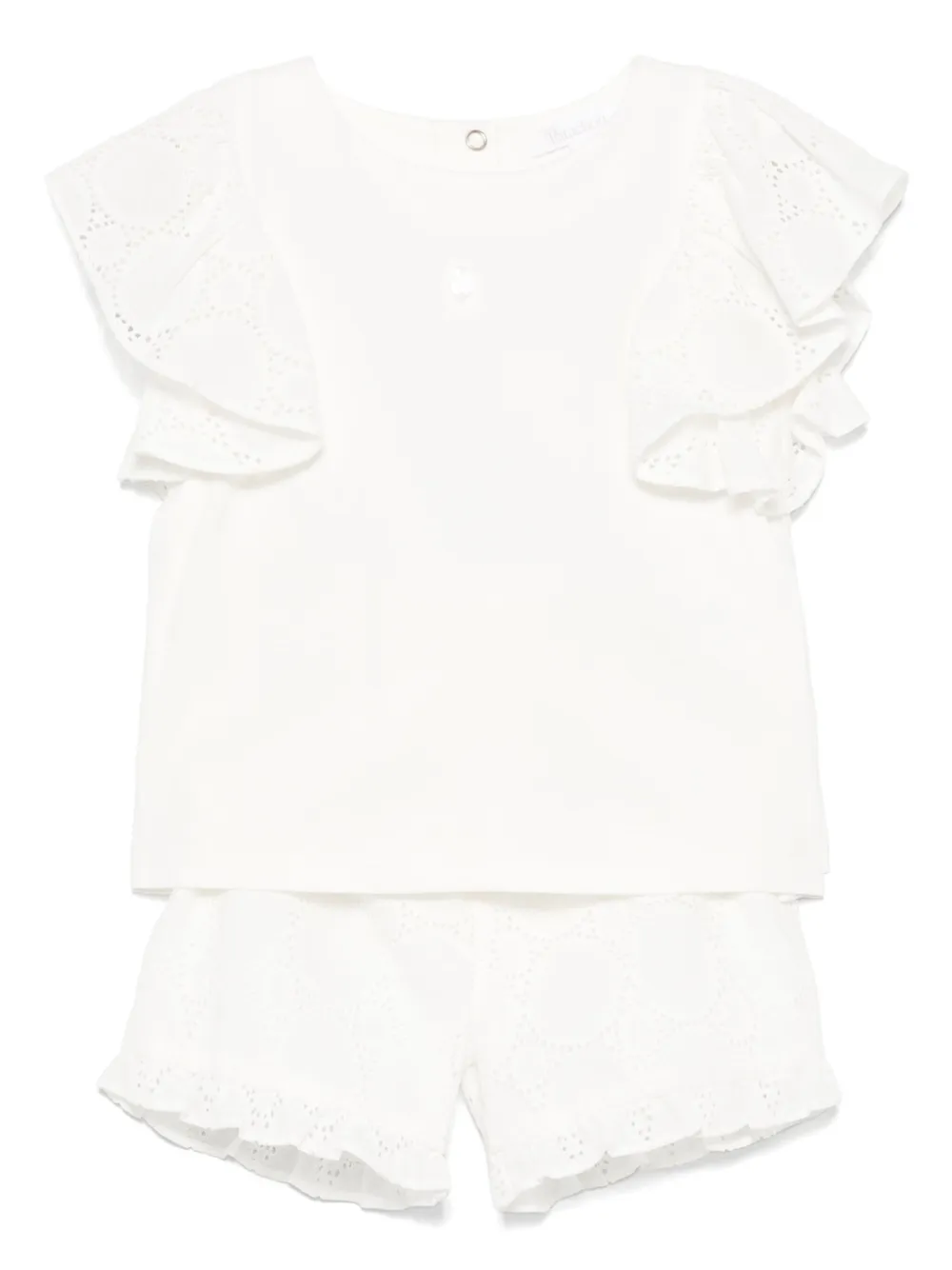 Patachou Broderie anglaise shirt en shorts Wit