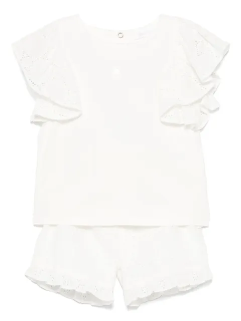 Patachou set de shorts y blusa con bordado inglés