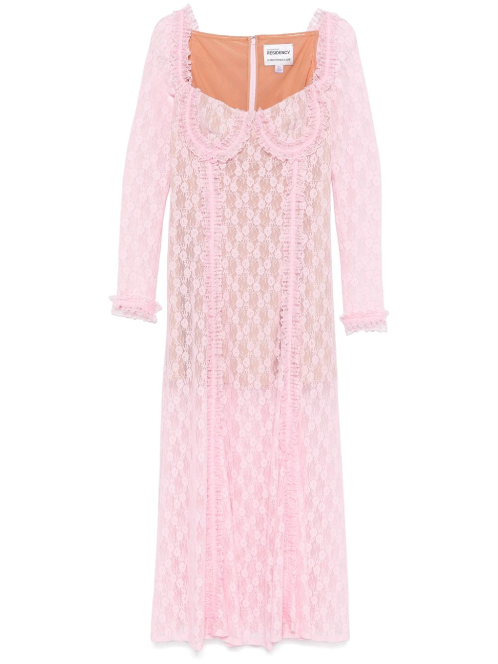 x Christopher Kane lace ruffle midi dress