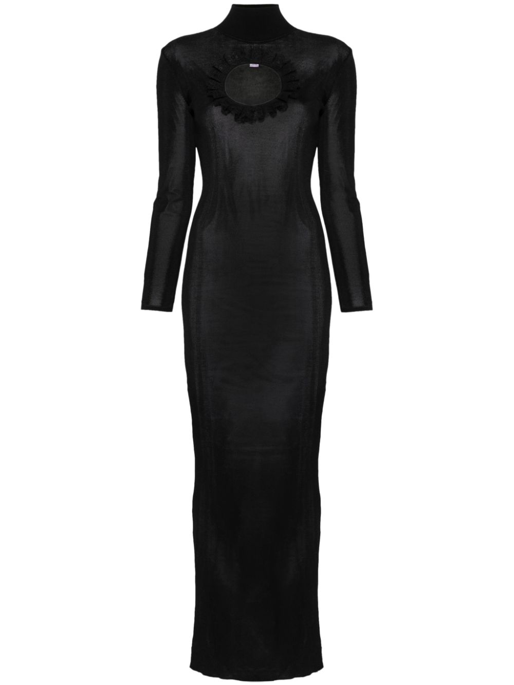 Self-Portrait cut out-detail knitted maxi dress – Black