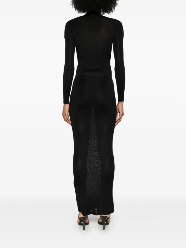 【self-portrait】ロングドレス ニット カットアウト ブラック Self-Portrait カットアウト ニットドレス | ブラック | FARFETCH JP