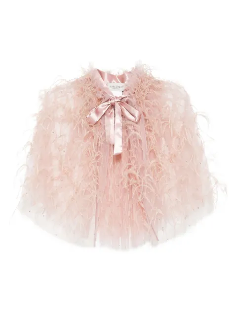 Isabel Sanchis tulle feather capelet
