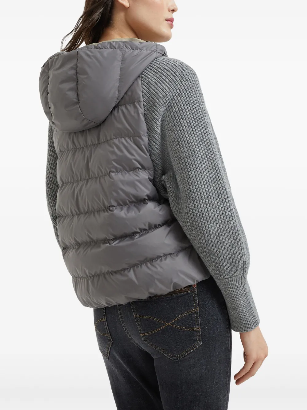Brunello Cucinelli Gewatteerd jack Grijs